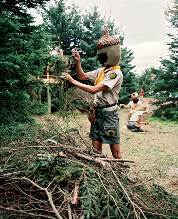 Acorn man is a beekeeper.