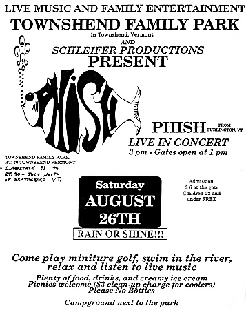 Flyer from August 26, 1989 – Townshend Family Park, Townshend, VT