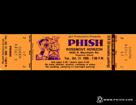 Phish Mail Order Ticket, 10.31.1995