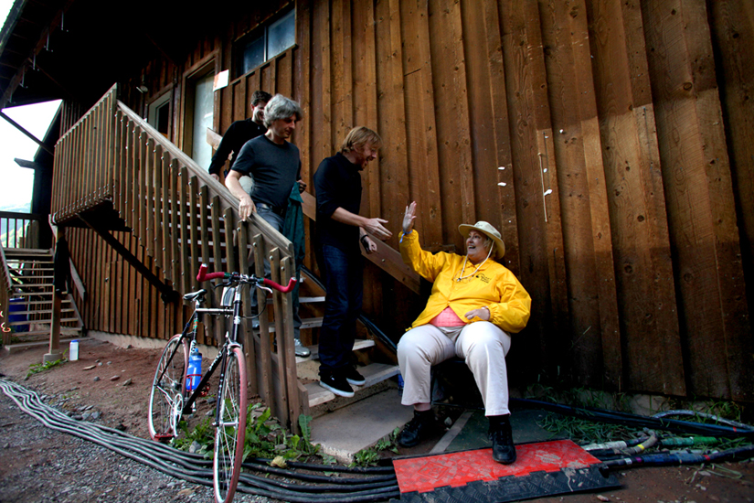 Trey and Mike heading to the stage with Tour Manager Richard Glasgow – Photo by Brantley Gutierrez © Phish 2010